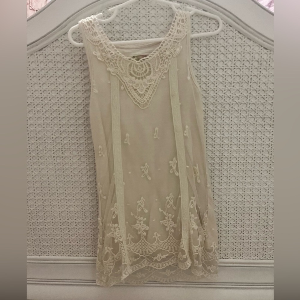 Joyfolie size 2 cream lace dress mia joy